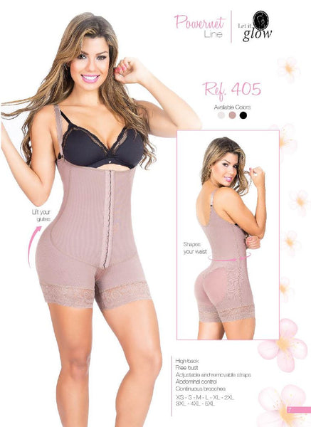 MID THIGH POWERNET BODY SHAPER SUIT (3 HOOK) #405